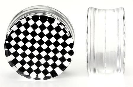 Акриловый шахматный чёрно-белый плаг
