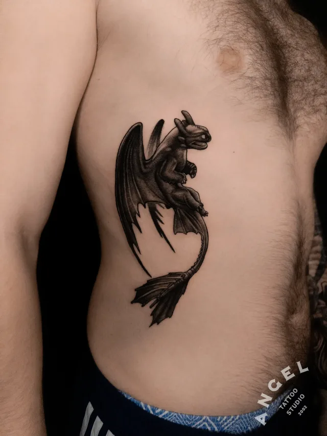 Дракон Беззубик — blackwork