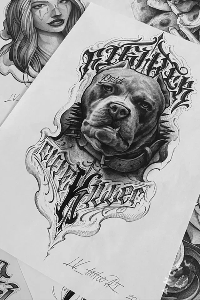 Pitbull Fighter Cute Killer Chicano