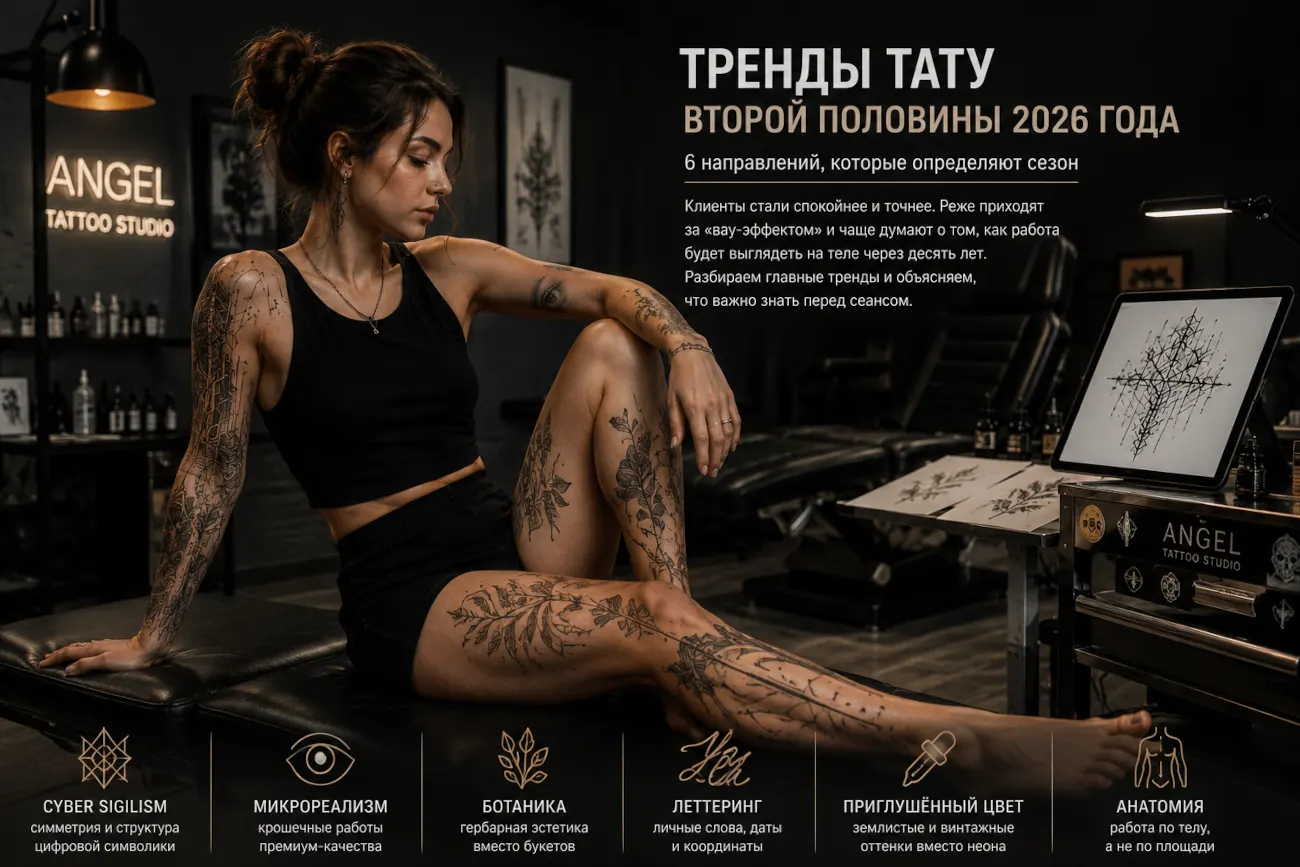 Тренды тату 2026: что набивают в этом сезоне