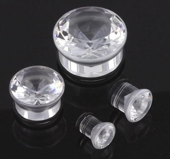 Акриловый плаг с кристаллом