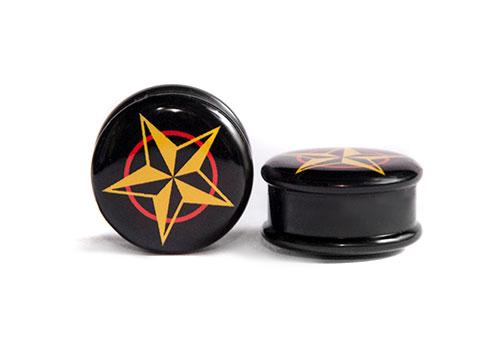 Акриловый плаг с желтой звездой