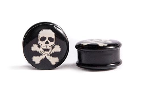 Акриловый плаг с белым черепом