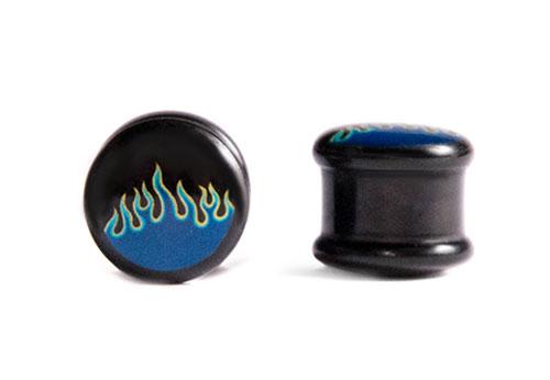 Акриловый плаг с синим огнем 